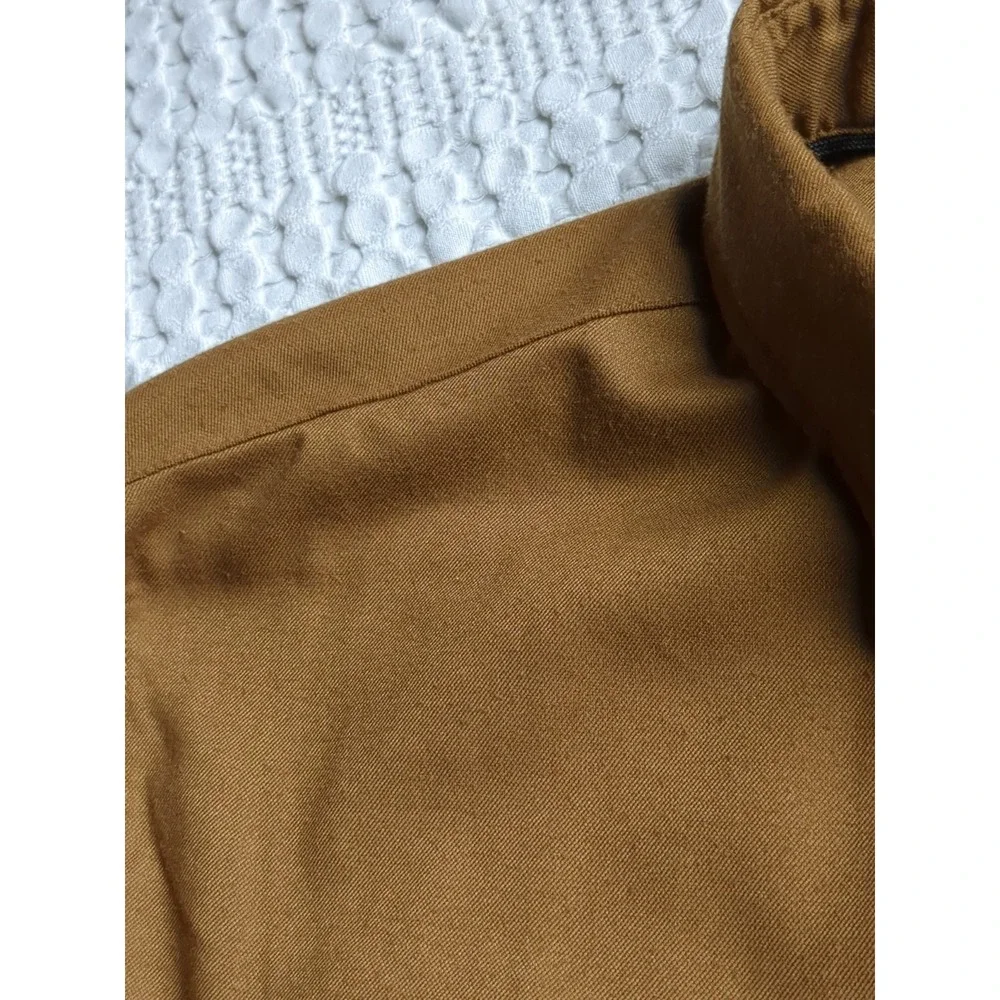 Poncho Flannel Slim Fit Magnetic Button Down Long Sleeve Shirt Brown Sz XL